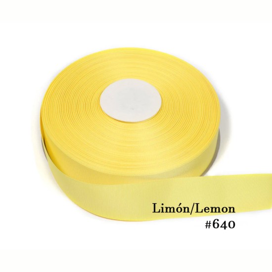 Cinta Gros 38mm #9 - Rollo 5 metros - AMARILLO LIMON #640