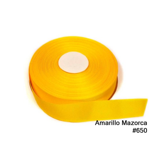 Cinta Gros 25mm #5 - Rollo 5 metros - AMARILLO MAZORCA #650