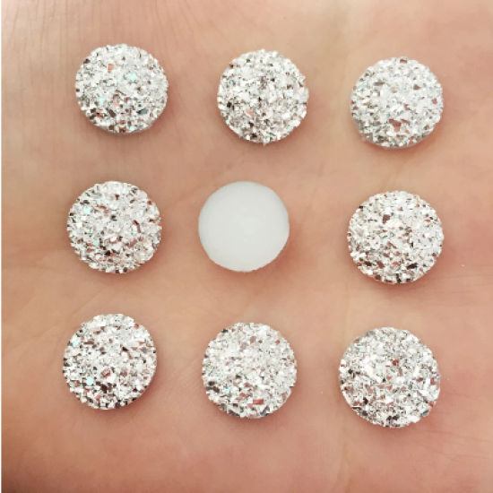 Aplique de Resina Plana 12mm - Pack 40uds