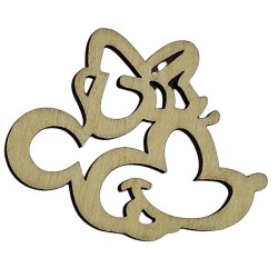 Aplique de MDF al Natural 3cms - Minnie Chico