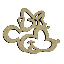 Aplique de MDF al Natural 3cms - Minnie Chico