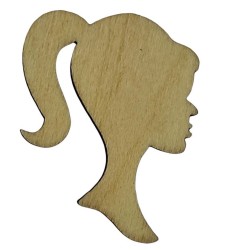 Aplique de MDF al Natural 3cms  - Barbie
