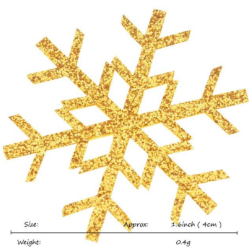 Estrella Copo de Nieve Dorado -Pack 10uds✔️