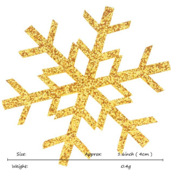 Estrella Copo de Nieve Dorado -Pack 10uds✔️