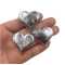 Corazón AcolchadoMetalizado Plateado - Pack de 10 unidades