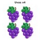 Aplique de Goma - Frutas (Pack de 4) Aplique de Goma - Frutas (Pack de 4)