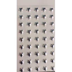 Tira Adhesiva - Estrellas Plateado (45uds)