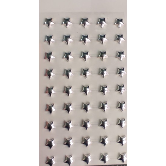 Tira Adhesiva - Estrellas Plateado (45uds)