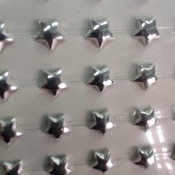 Tira Adhesiva - Estrellas Plateado (45uds)