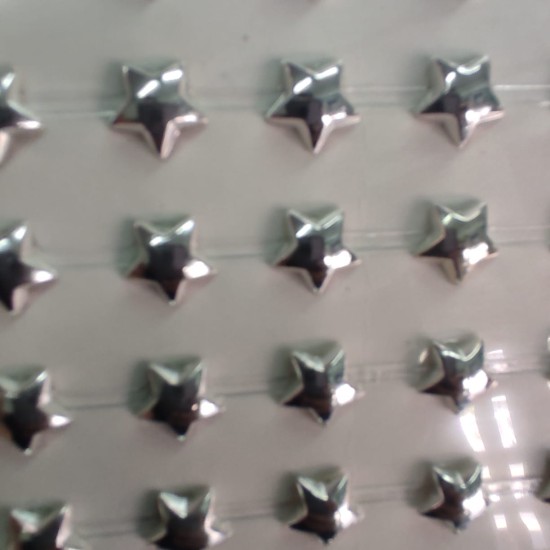 Tira Adhesiva - Estrellas Plateado (45uds)