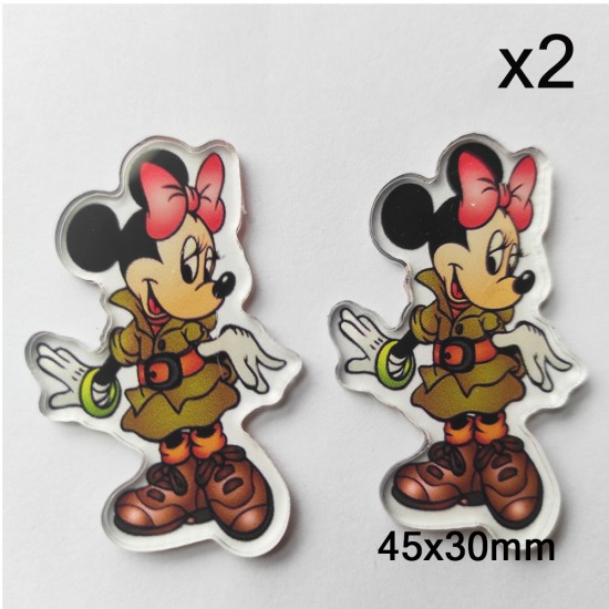 Aplique de Resina Plana - Minnie Parada (x2)