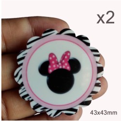 Aplique de Resina Plana - Minnie Animal Print - x2pcs