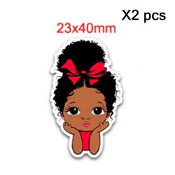 Aplique de Resina Plana - Niña Lazo - x2pcs✔️