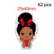 Aplique de Resina Plana - Niña Lazo - x2pcs✔️