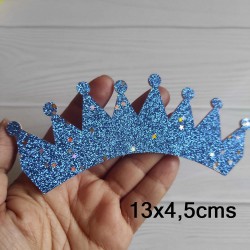 Aplique de Glitter y Fieltro - Corona con Estrellas