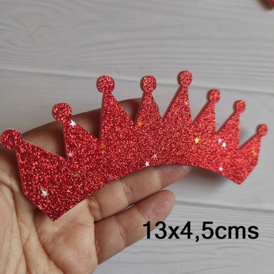 Aplique de Glitter y Fieltro - Corona con Estrellas