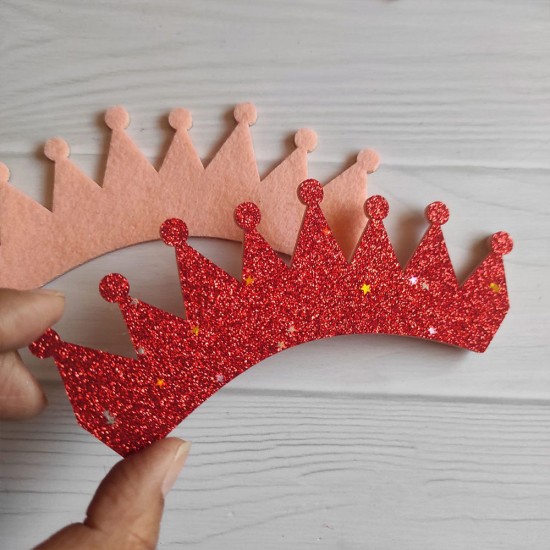 Aplique de Glitter y Fieltro - Corona con Estrellas