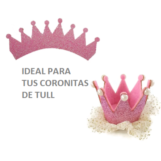 Aplique de Glitter y Fieltro - Corona Glitter