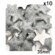 Aplique de Glitter y Tela - Estrella Brillante Plateada x10 Aplique de Glitter y Tela - Estrella Brillante Plateada x10