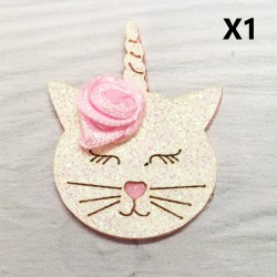 Aplique de Glitter y Fieltro - Gatita