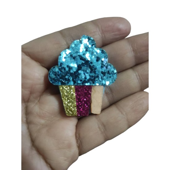Aplique de Glitter y Fieltro - Muffins (x2)