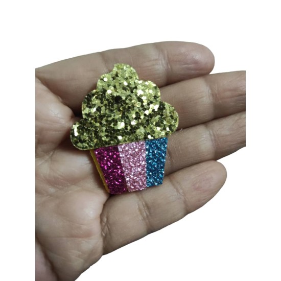 Aplique de Glitter y Fieltro - Muffins (x2)