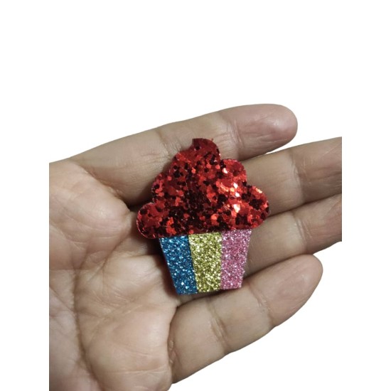 Aplique de Glitter y Fieltro - Muffins (x2)
