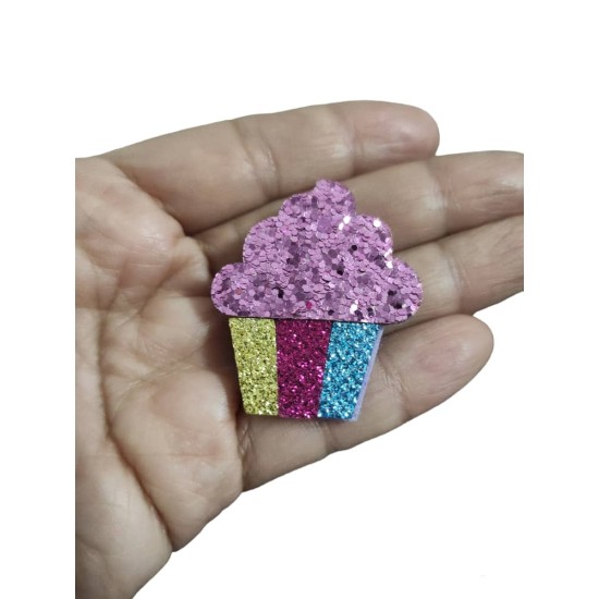 Aplique de Glitter y Fieltro - Muffins (x2)