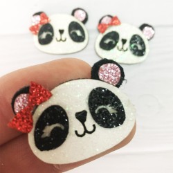 Aplique de Glitter y Fieltro - Osita Panda
