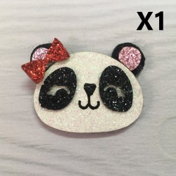 Aplique de Glitter y Fieltro - Osita Panda