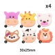 Aplique de PVC - Animales de la Selva (x4)