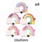 Aplique de PVC - Arcoiris y Corazón (x4)