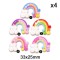 Aplique de Goma - Arcoiris y Corazón (x4)