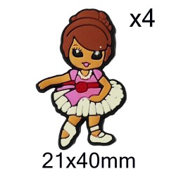 Aplique de PVC - Bailarina Rosa - Pack de 4 ✔️