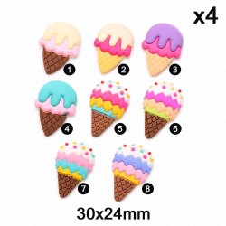 Aplique de Goma - Cono de Helado - Pack de 4 ✔️