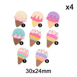 Aplique de PVC - Cono de Helado - Pack de 4 ✔️