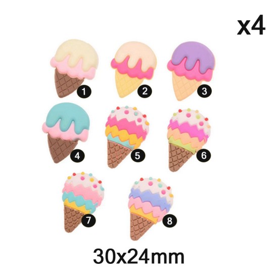 Aplique de PVC - Cono de Helado - Pack de 4 ✔️