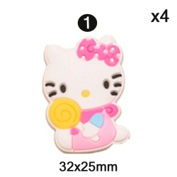 Aplique de PVC - Hello Kitty - Pack de 4 ✔️