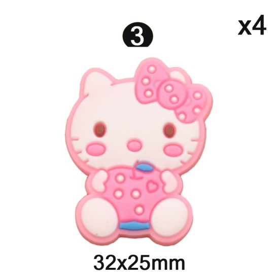 Aplique de PVC - Hello Kitty - Pack de 4 ✔️