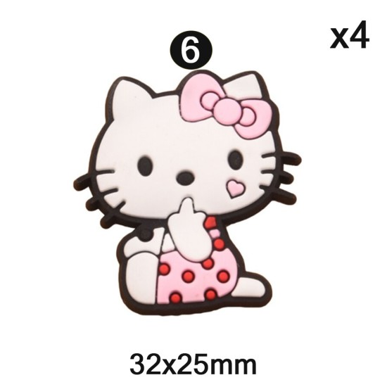 Aplique de PVC - Hello Kitty - Pack de 4 ✔️