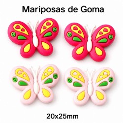 Aplique de Goma - Mariposas Rojo y Rosa Claro - Pack de 4✔️