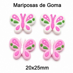 Aplique de Goma - Mariposas Blanca y Rosado - Pack de 4✔️