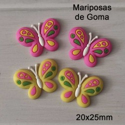 Aplique de PVC - Mariposas Amarilla y Fucsia - Pack de 4✔️