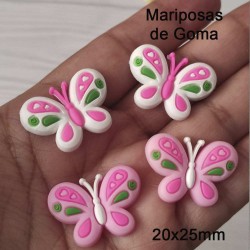 Aplique de PVC - Mariposas Blanca y Rosado - Pack de 4✔️
