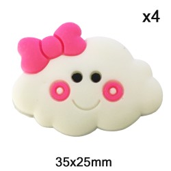 Aplique de PVC - Nube Rosa - Pack de 4