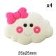 Aplique de PVC - Nube Rosa - Pack de 4