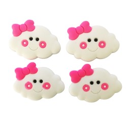 Aplique de PVC - Nube Rosa - Pack de 4