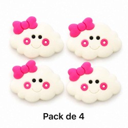 Aplique de Goma - Nube Rosa - Pack de 4