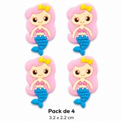 Aplique de Goma - Sirena Azul - Pack de 4 ✔️