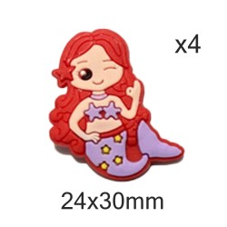 Aplique de PVC - Sirenas Rojas - Pack de 4 ✔️
